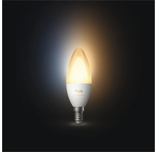 Philips Hue White Ambiance LED-kaarslamp E14, warmwit licht.