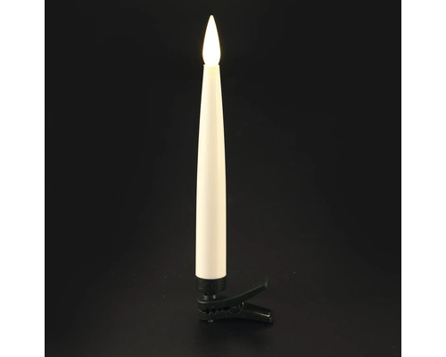 LED-kerstboomkaars met bevestigingsclip, op batterijen, wit.