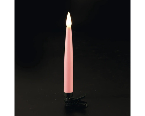 LED-kerstboomkaars met clip, roze