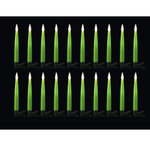 Twintig groene led-kerstboomkaarsen met clip voor de kerstboom.