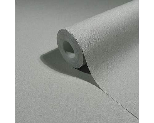 Rol lichtgrijs gestructureerd vliesbehang met een fijne linnenlook voor wandafwerking.