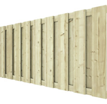 Houten privacyscherm met verticale latten voor in de tuin