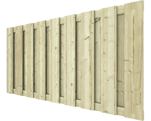 Houten privacyscherm met verticale latten voor in de tuin