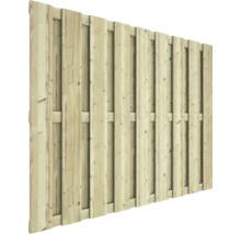 Houten schuttingpaneel met verticale latten voor in de tuin.
