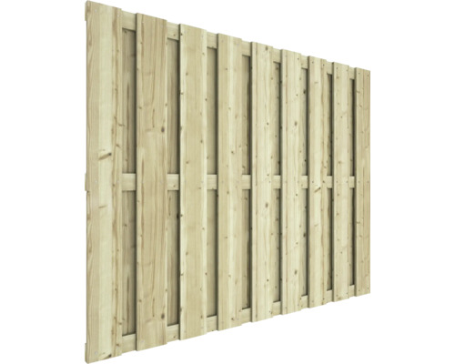 Houten schuttingpaneel met verticale latten voor in de tuin.
