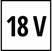 Symbool voor 18 volt spanning