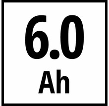 Symbool voor een accucapaciteit van 6,0 ampère-uur
