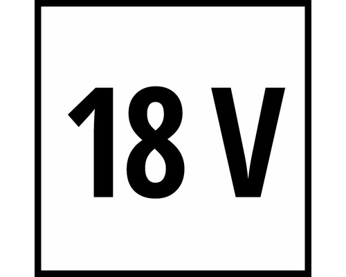 Symbool voor 18 volt spanning