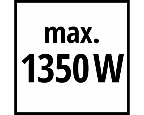 Symbool voor maximaal elektrisch vermogen van 1350 Watt