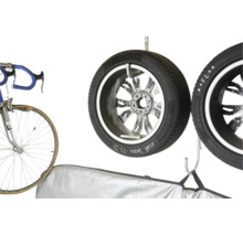 Wandhouder voor autobanden en fiets voor ruimtebesparende opslag in de garage