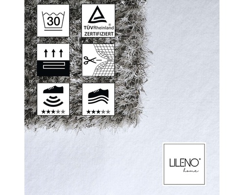 Informatie over de verzorging en kwaliteit van het tapijt en het Lileno Home logo