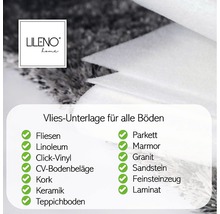 Lileno Home Logo. Vlies geschikt voor tegels, linoleum, clickvinyl, CV-vloerbedekking, kurk, keramiek, tapijt, parket, marmer, graniet, zandsteen, porcellanato en laminaat.