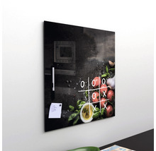 Magnetisch glazen memobord met tomatenmotief, stift en notitieblok