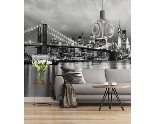 Woonkamer met New York Skyline fotobehang