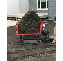 Transportvoertuig met graszoden voor de tuinbouw