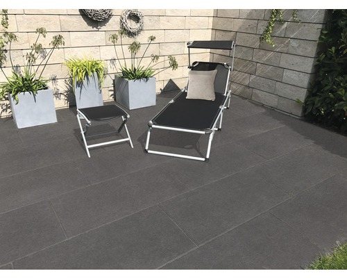 FLAIRSTONE Terrastegel met facet basalt, 100 x 50 x 5 cm