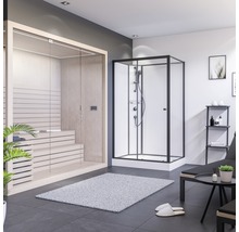 Badkamer met sauna en douchecabine