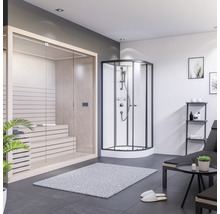 Moderne badkamer met sauna en douchecabine