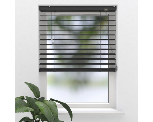SOLUNA Aluminium jaloezie 50 mm mat zwart 60x180 cm Zwarte jaloezie voor raam
