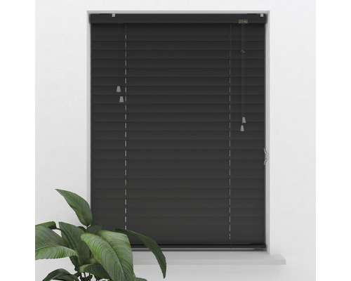 Zwart rolluik voor een raam