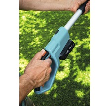 Detailopname van een accu grasschaar met handgreep