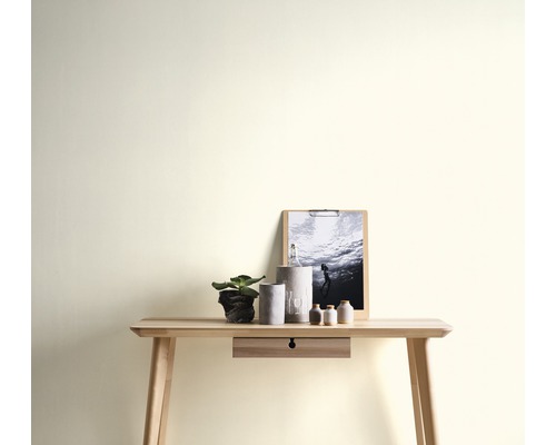 Scene met bureau, plant, decoratie en foto
