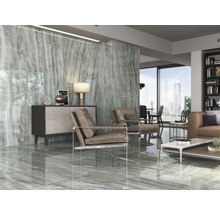 XXL Wand- en vloertegel Venato Azzurro gepolijst 120x260 cm 7 mm gerectificeerd