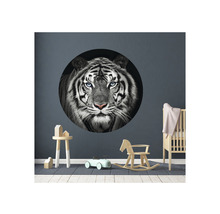 Muursticker met tijgerkop in kinderkamer