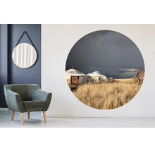 SPECIAL DECORATION Fotobehang vlies Mongolie Yurts ø 190 cm