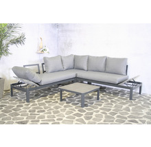 SENS-LINE Loungeset Leroy 4-delig aluminium antraciet incl. kussens 250x250 cm
