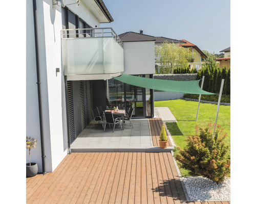 WINDHAGER Schaduwdoek Capri vierkant groen 400x400 cm Huis met terras en groen zonnescherm voor buiten