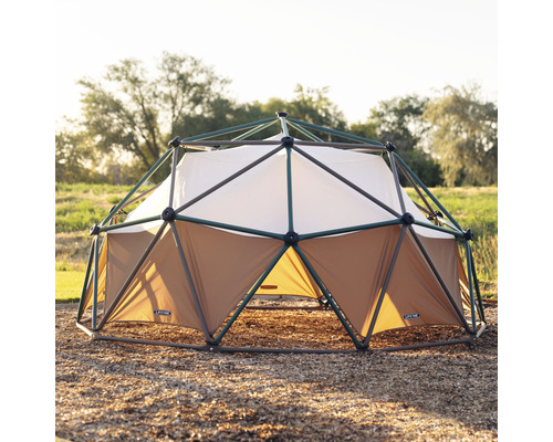 Geodetische koepeltent voor buiten met stoffen panelen