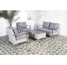 SENS-LINE Loungeset Bradley 4- delig wicker lichtgrijs incl. kussens