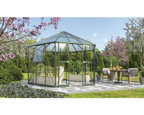 VITAVIA Tuinkas Galaxis 9000 veiligheidsglas/polycarbonaat 3/6 mm smaragd, 336x383x284 cm