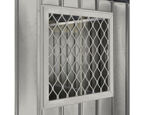 Metalen raam met rooster