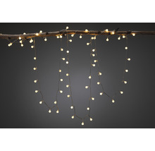 Decoratieve lichtslinger met warm wit licht bevestigd aan een tak
