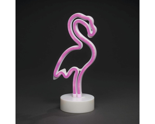 Flamingo neonlamp op voetstuk
