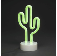 Decoratieve cactus neonlamp op een ronde voet