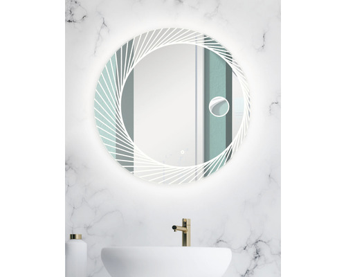 Ronde spiegel met ledverlichting in de badkamer