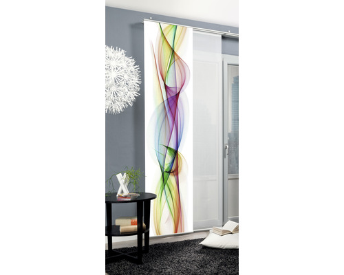 Kamerzicht met schuifgordijn met kleurrijk design