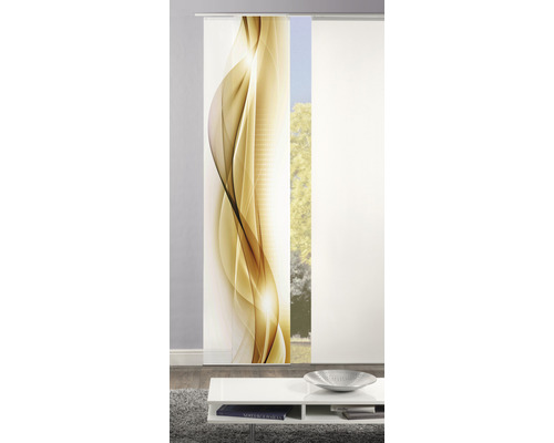 Schuifgordijn met abstract ontwerp en lichtdoorlatende stof