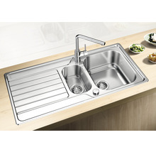 Roestvrijstalen spoelbak met afdruiprek en kraan