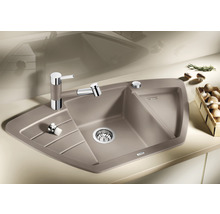 Hoekspoelbak met kraan en afdruiprek