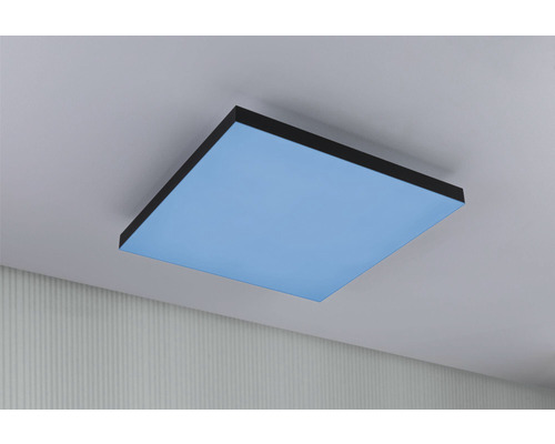 Vierkante plafondlamp met zwarte lijst