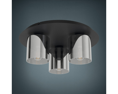 Plafondlamp met drie lampen en ronde plafondbevestiging