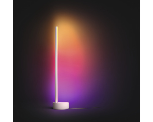 Slimme tafellamp met staafvormig ontwerp en gekleurde lichtgloed