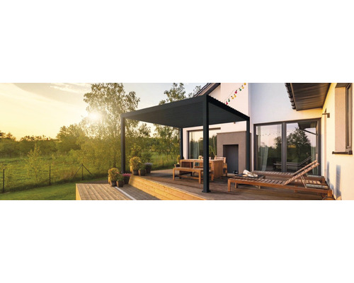 MIRADOR Paviljoen DeLuxe aluminium antraciet 360x360 cm, hoogte 250 cm