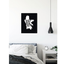 Ingelijste Star Wars poster met Stormtrooper silhouet en de tekst Blast Them in de slaapkamer