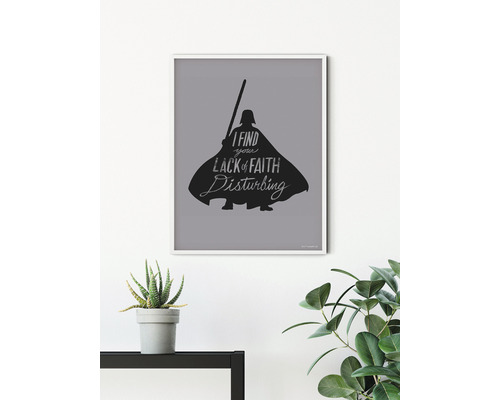 Ingelijste Star Wars Darth Vader wanddecoratie met het citaat ''Ik vind je gebrek aan geloof storend''