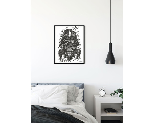 Decoratieve wandafbeelding met Star Wars Darth Vader-motief in de slaapkamer